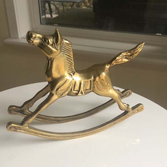 Brass rocking horse
